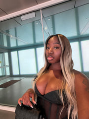 Ash blonde transparent lace wig