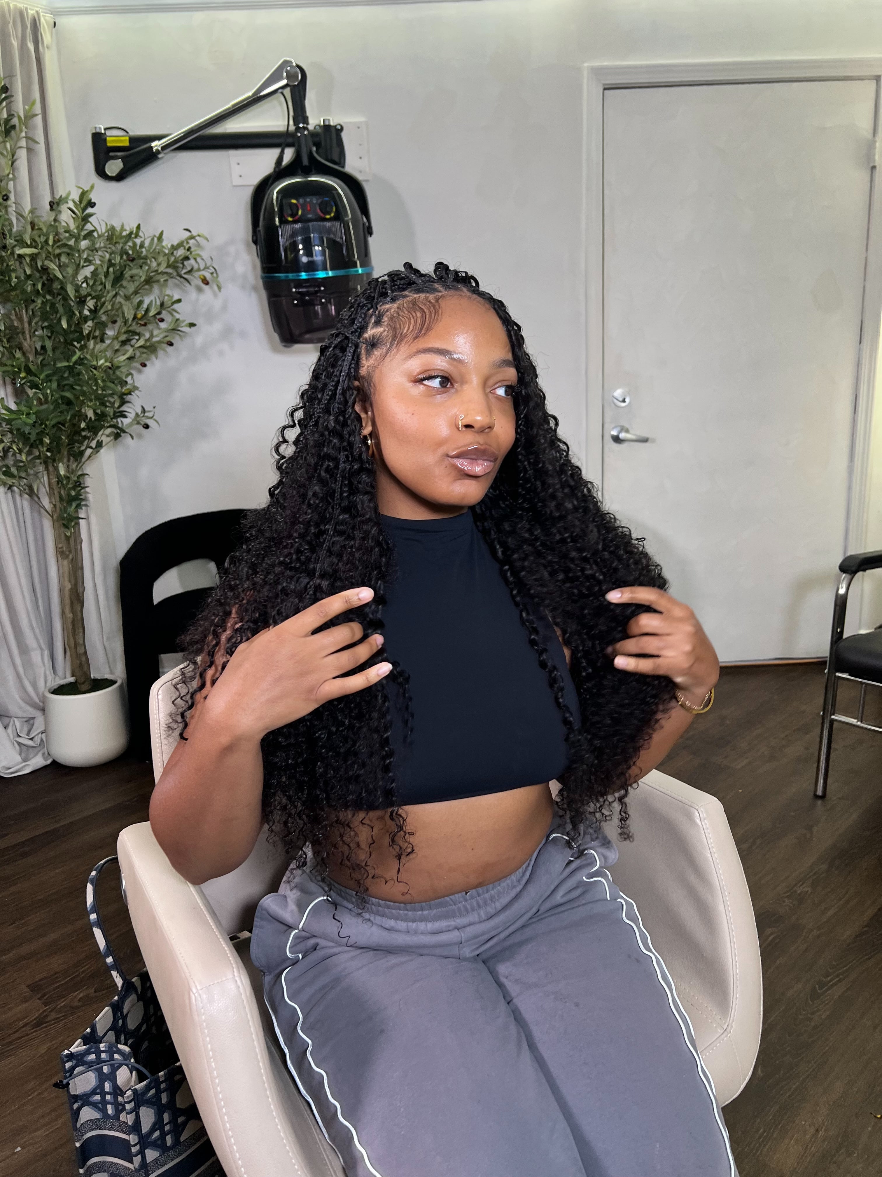 Miracle Knot Crochet Hair Double Drawn. Curly with Spiral Ends