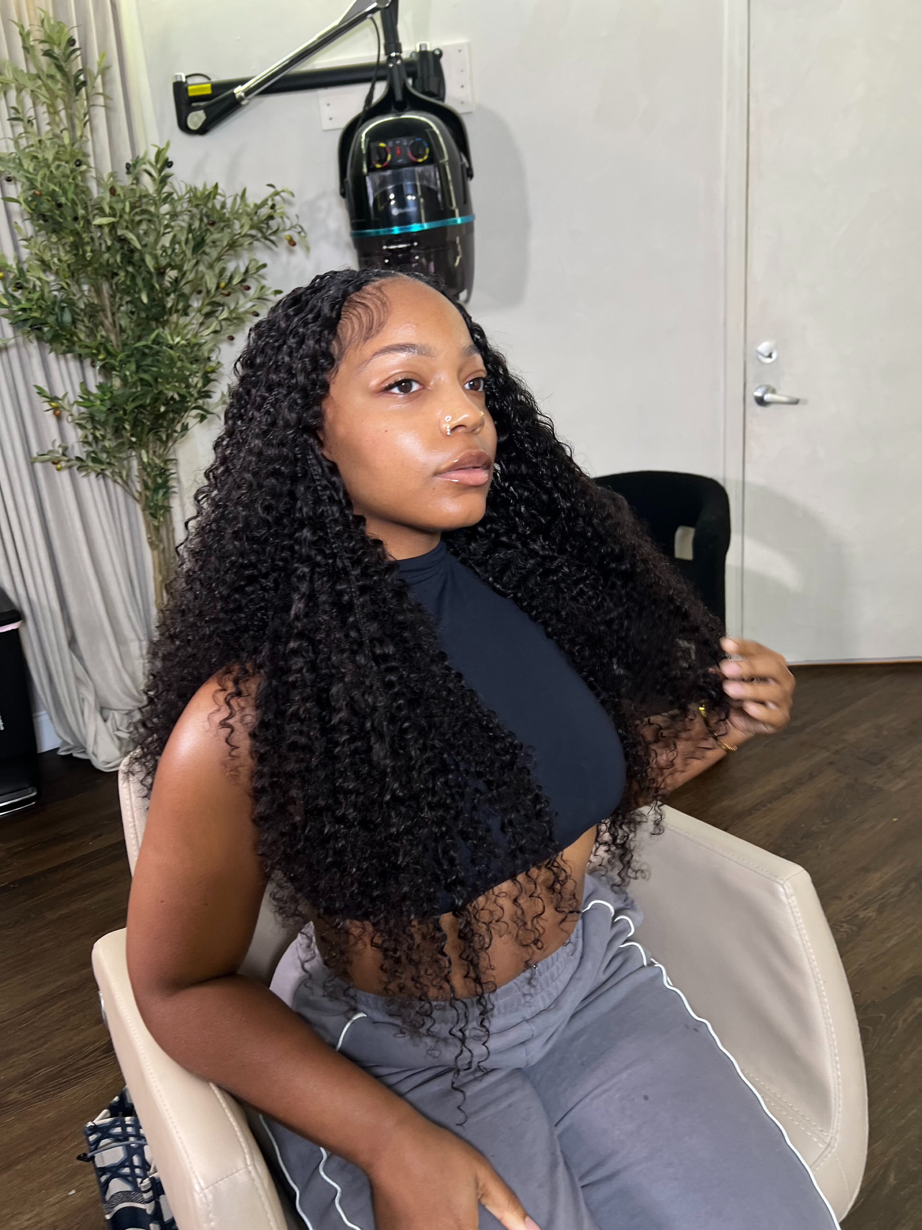 Miracle Knot Crochet Hair Double Drawn. Curly with Spiral Ends